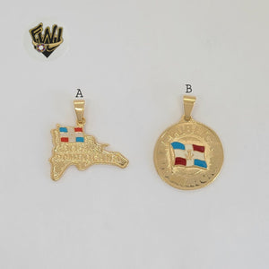 (1-2228-1) Gold Laminate - Flag Pendants - BGF