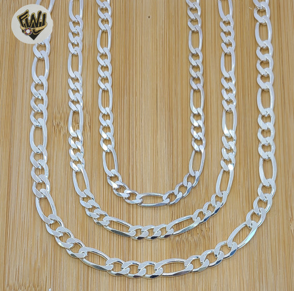 (sv-fig-02) 925 Sterling Silver - Figaro Chains. - Fantasy World Jewelry