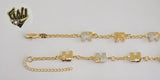 (1-0588) Gold Laminate Bracelet-3mm Rolo Link Bracelet w/Elephants-7''-BGF - Fantasy World Jewelry