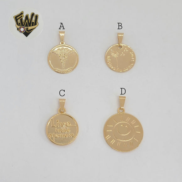 (1-2096) Laminado Oro - Colgantes Medalla - BGF