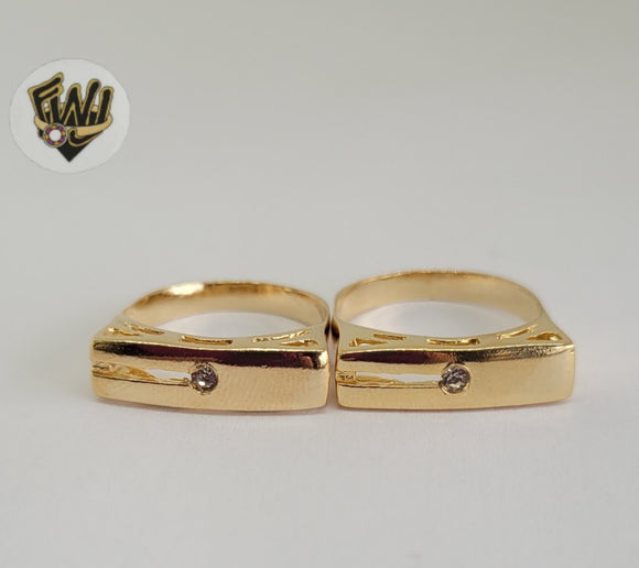 (1-3037-1) Gold Laminate - CZ Rectangle Ring - BGF - Fantasy World Jewelry