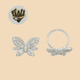 (2-5112) 925 Sterling Silver - Zircon Butterfly Ring - Fantasy World Jewelry