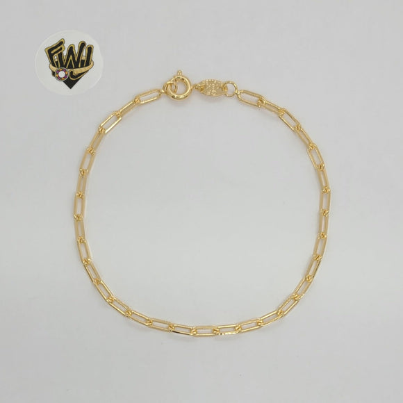 (1-0418) Gold Laminate - 3mm Paper Clip Link Bracelet - BGF - Fantasy World Jewelry