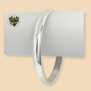 (2-0636-1) 925 Sterling Silver - 7mm Classic Plain Bangle - 2.5"