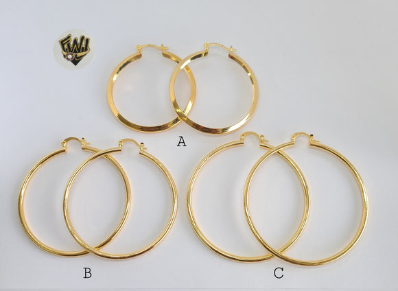 (1-2832) Gold Laminate - Plain Hoops - BGO - Fantasy World Jewelry
