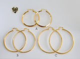 (1-2832) Gold Laminate - Plain Hoops - BGO - Fantasy World Jewelry