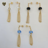 (1-1230) Gold Laminate - Long Earrings - BGO - Fantasy World Jewelry