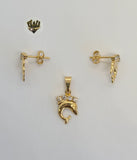 (1-6409) Gold Laminate- Dolphin Set - BGF - Fantasy World Jewelry