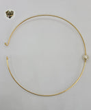 (1-6310) Gold Laminate - Rigid Pearl Necklace - BGO - Fantasy World Jewelry