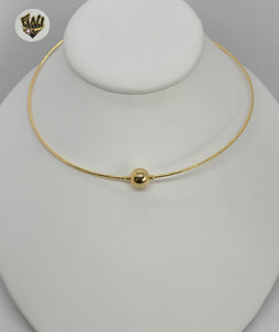 (1-6310-1) Gold Laminate - Rigid Bead Necklace - BGO