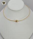 (1-6310-1) Gold Laminate - Rigid Bead Necklace - BGO