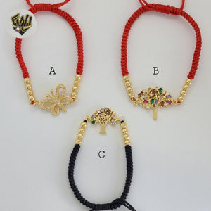 (1-60099) - Gold Plated Red String Bracelet.