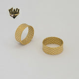 (4-0028) Stainless Steel - Carved Band Ring.