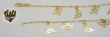 (1-0920) Gold Laminate - 2mm Figaro Link w/ Charms Bracelet - 6" - BGO - Fantasy World Jewelry