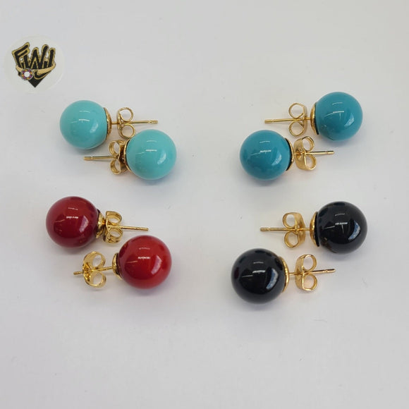 (1-1045) Gold Laminate - Colorful Earrings - BGO - Fantasy World Jewelry