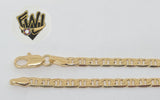 (1-0419) Gold Laminate - 3mm Flat Marine Bracelet - 7'' - BGF - Fantasy World Jewelry