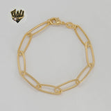 (1-0484) Gold Laminate - 7mm Paper Clip Link Bracelet - 7" - BGO