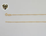 (1-1579-2) Laminado de oro - Cadena de eslabones con bolas de serpiente de 2 mm - BGF