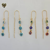 (1-1238) Gold Laminate - Long Earrings - BGF - Fantasy World Jewelry