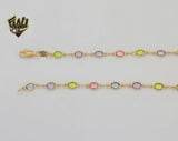(1-1608) Gold Laminate - 5mm Multicolor Ovals Link Chain - BGF