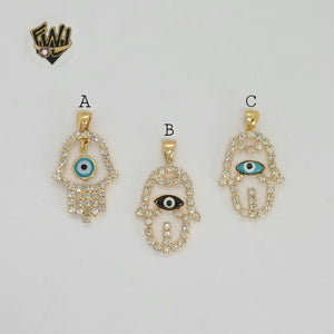 (1-2253) Laminado Oro - Colgantes Mano Hamsa - BGF