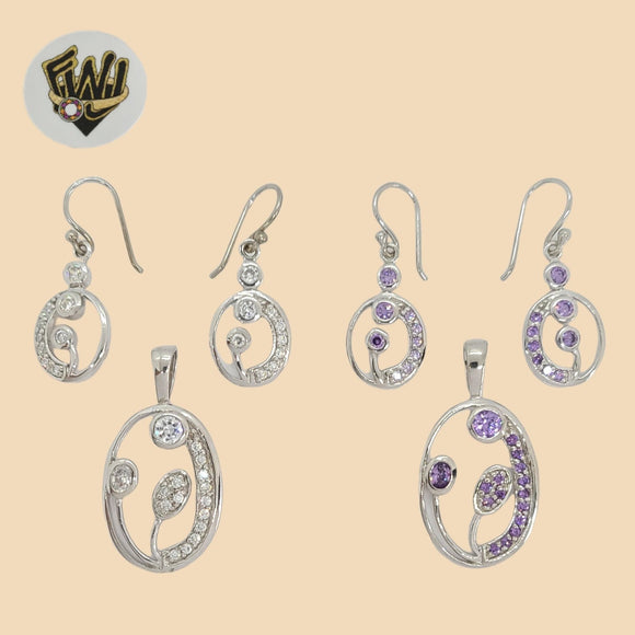 (2-6302) 925 Sterling Silver - Zircon Set. - Fantasy World Jewelry