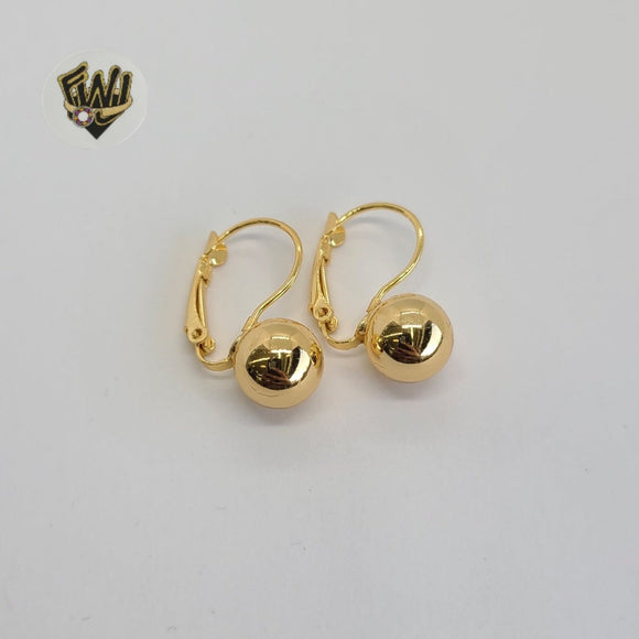 (1-1069) Gold Laminate - Balls Earrings - BGO - Fantasy World Jewelry