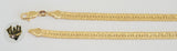 (1-60023) Gold Laminate - 5mm Flat Link Men Bracelet- 8" - BGO - Fantasy World Jewelry