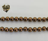 (MBEAD-48) 6mm Brown Pearls - Round - Fantasy World Jewelry