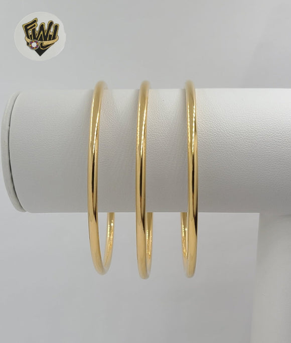 (1-4049) Laminado de oro - Brazalete liso clásico de 3 mm - BGF