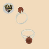 (2-5077) 925 Sterling Silver - Venturina Bead Ring - Fantasy World Jewelry