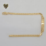 (1-0955) Gold Laminate - 3mm Marine Link Plate Bracelet - 6.25" - BGF - Fantasy World Jewelry