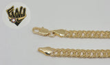 (1-0450) Gold Laminate Bracelet - 5.5mm Double Curb Link - 7" - BGF - Fantasy World Jewelry