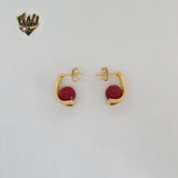 (1-1010) Gold Laminate - Bead Long Earrings - BGO