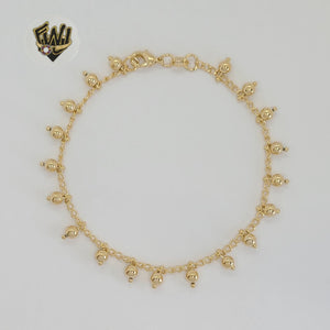 (1-0448-1) Gold Laminate - 2mm Open Link Balls Bracelet - 7" - BGF