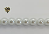 (MBEAD-29) 8mm White Pearl - Round - Fantasy World Jewelry