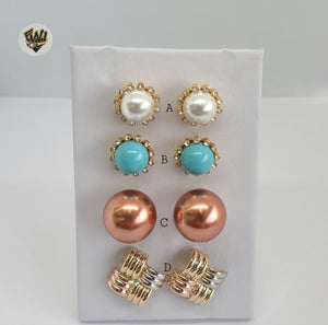 (1-1051) Gold Laminate Earrings - BGO - Fantasy World Jewelry