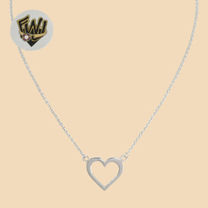 (2-66040) 925 Sterling Silver -  1mm Link Heart Necklace. - Fantasy World Jewelry