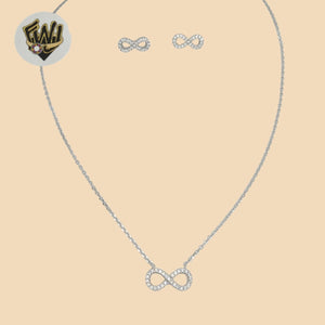 (2-6324) 925 Sterling Silver - 1mm Infinity Zircon Set - 16.5"
