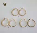 (1-2685-E) Gold Laminate Hoops - BGO - Fantasy World Jewelry