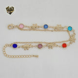(1-0566) Gold Laminate Bracelet - Elephant Bracelet - 6.5" - BGO - Fantasy World Jewelry