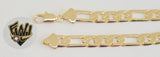 (1-60051) Gold Laminate - 7.5mm Figaro Link Men Bracelet- 8.5" - BGF - Fantasy World Jewelry
