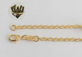 (1-0072) Gold Laminate - 2.5mm Rolo Link Anklet - 10" - BGO - Fantasy World Jewelry