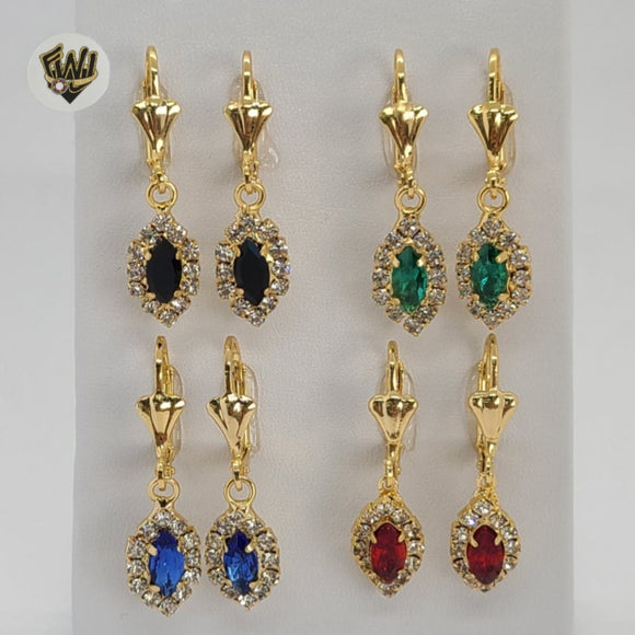 (1-1175) Gold Laminate - Long Earrings - BGF - Fantasy World Jewelry