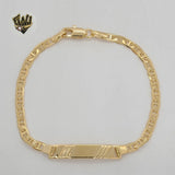 (1-0955) Gold Laminate - 3mm Marine Link Plate Bracelet - 6.25" - BGF - Fantasy World Jewelry