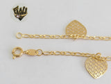 (1-0192) Gold Laminate - 2.5mm Figaro Anklet w/Charms - 10" - BGF - Fantasy World Jewelry