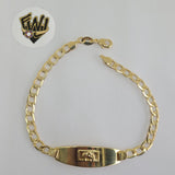 (1-0580) Gold Laminate Bracelet- 4.5mm Curb Link Bracelet w/Plate -7.5''-BGO - Fantasy World Jewelry