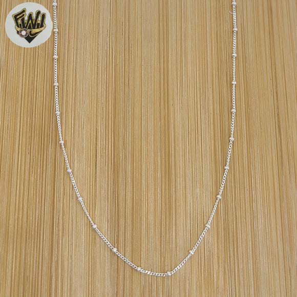 (2-2704) 925 Sterling Silver - 1mm Curb Link and Balls Chain.