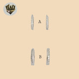 (2-4277) 925 Sterling Silver - Small Zircon Huggies.