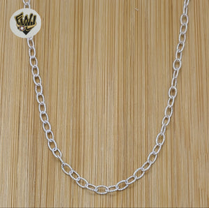 (sv-rl-01) 925 Sterling Silver - Alternative Rolo Link Chain. - Fantasy World Jewelry